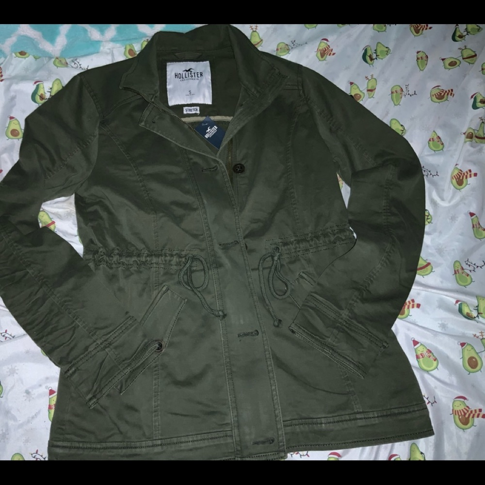 Hollister dark green stretch jacket